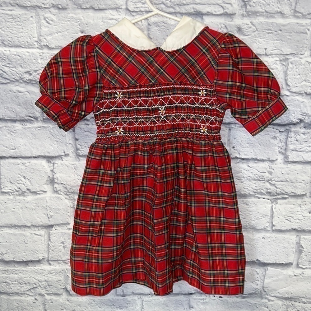 Vintage Winnie the Pooh plaid embroidered dress size 4
